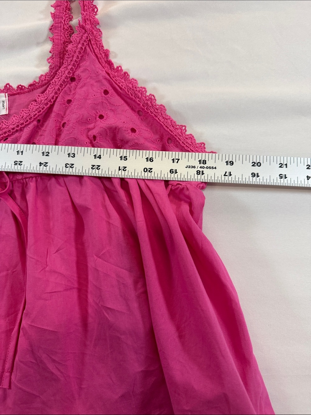 Charisma Fuchsia Lace-Trim Camisole Top Size L - Picture 7 of 9